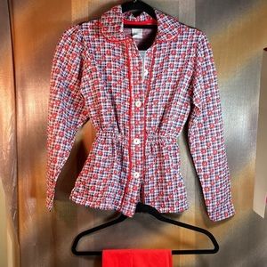 Vintage 1970’s 3 piece double knit top, pants‎ & skirt 24” 120 size small 120